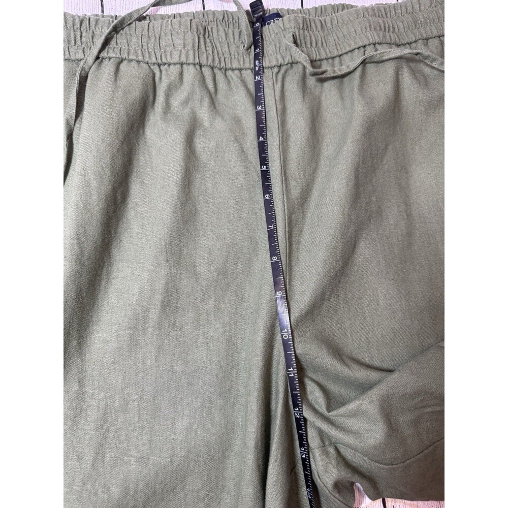 J CREW Casual Linen Blend Pants Size 14 GREEN OLIVE - Picture 8 of 8
